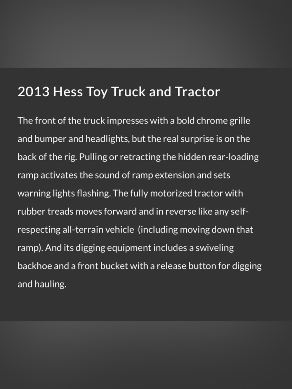 2013 Hess Toy Truck and Tractor NWT - Picture 3 of 12